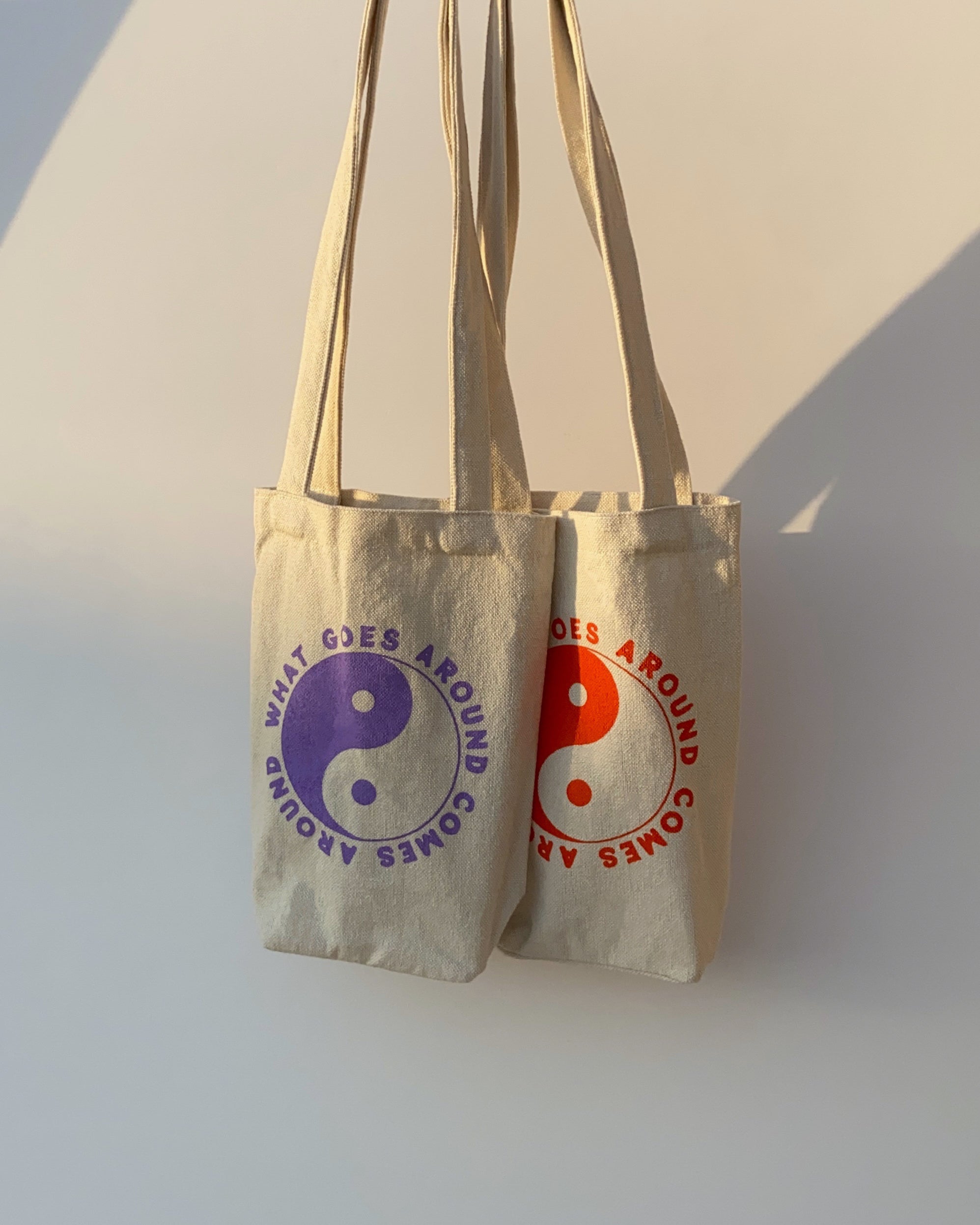 What Goes Around Comes Around Mini Orange Tote Bag