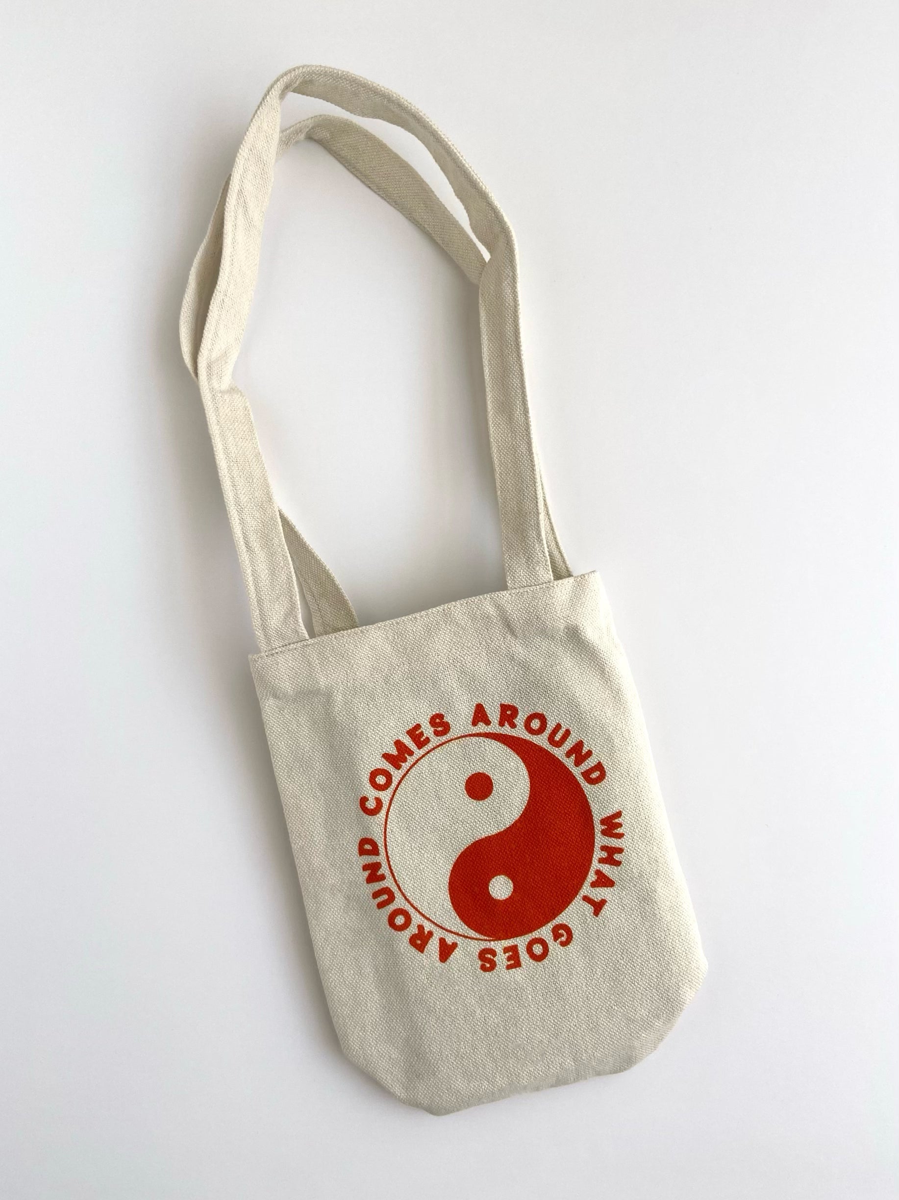 What Goes Around Comes Around Mini Orange Tote Bag