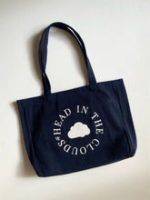 Load image into Gallery viewer, Head in the Clouds Navy Tote Bag

